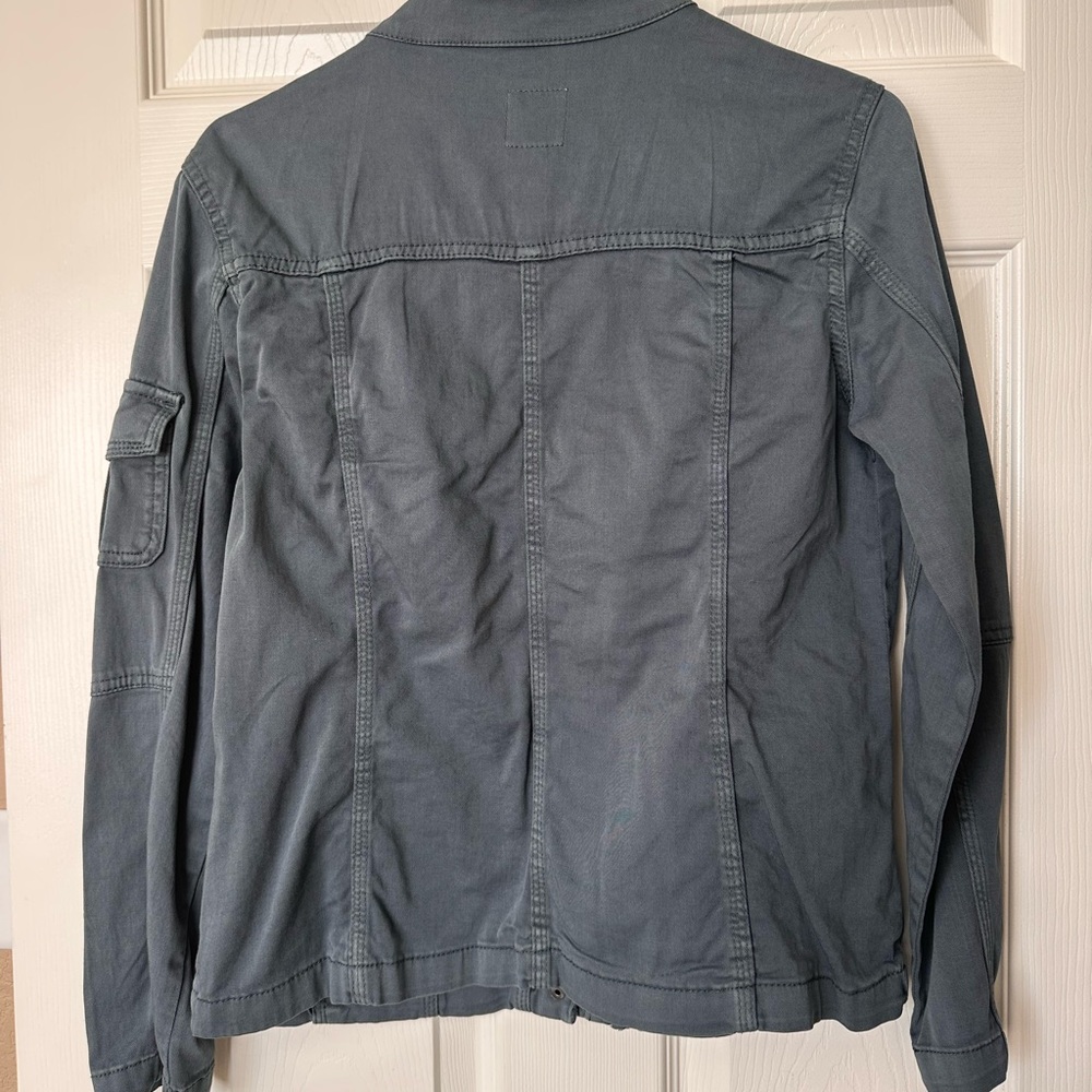 Stylish Gray Blue Utility Jacket - Picture 2 of 5